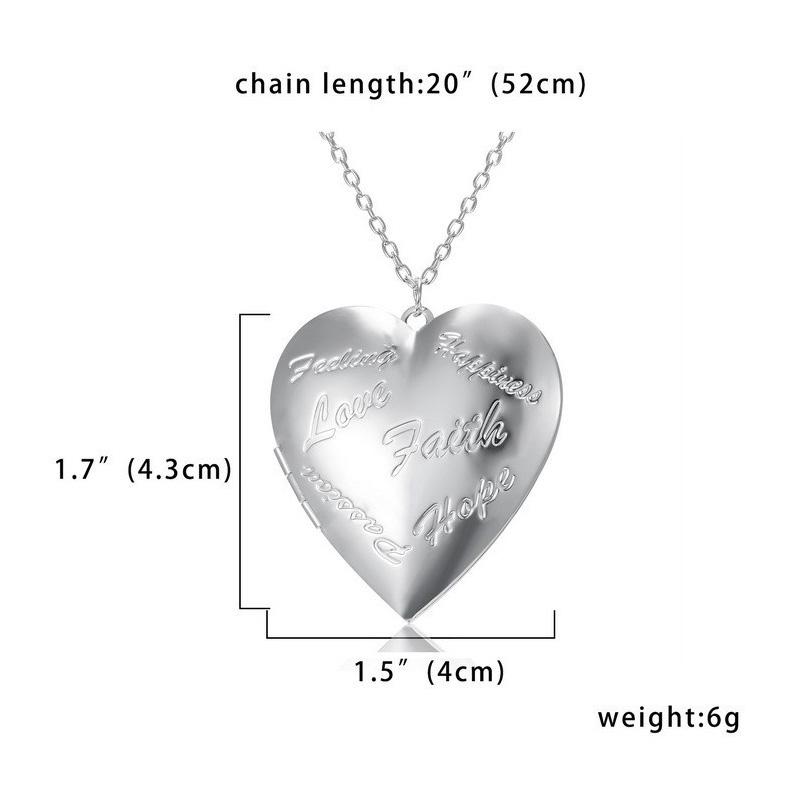 1PC Love Heart DIY Photoframe Openable Necklace Charm Vintage Necklace Pendant Photo Picture Locket Carved Heart