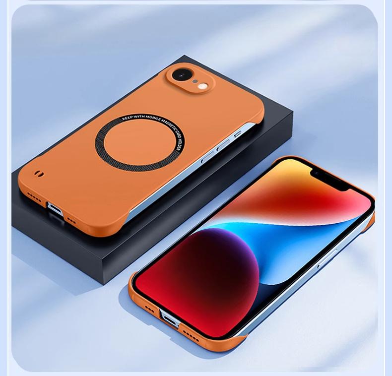 Чехол для Magsafe Magnetic Frameless Case для iPhone 16 E 16 Pro Max Hard Matte Wireless Charging Back Cover Shell для Apple 16 Pro Max Capa Cover