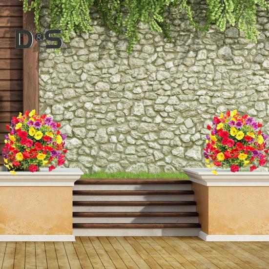 Искусственные цветы ипомеи, искусственный куст ипомеи с колышком для установки в грунт, реалистичная искусственная зелень, кустарники для улицы, для дома, для фермерского дома, для крыльца, для патио