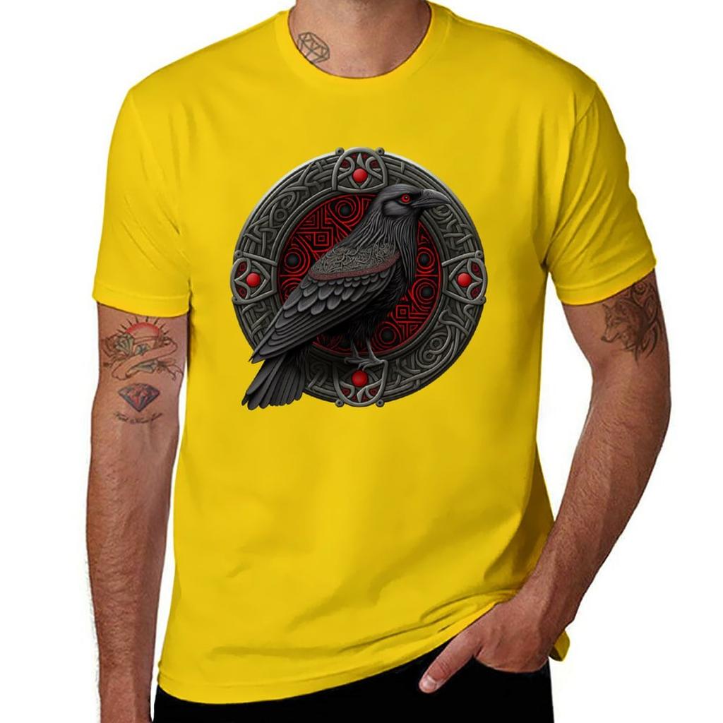 Summer Fashion Viking Raven T-Shirt for Men Oversized T Shirt O-Neck Short-sleeved Tops Tees Clothing