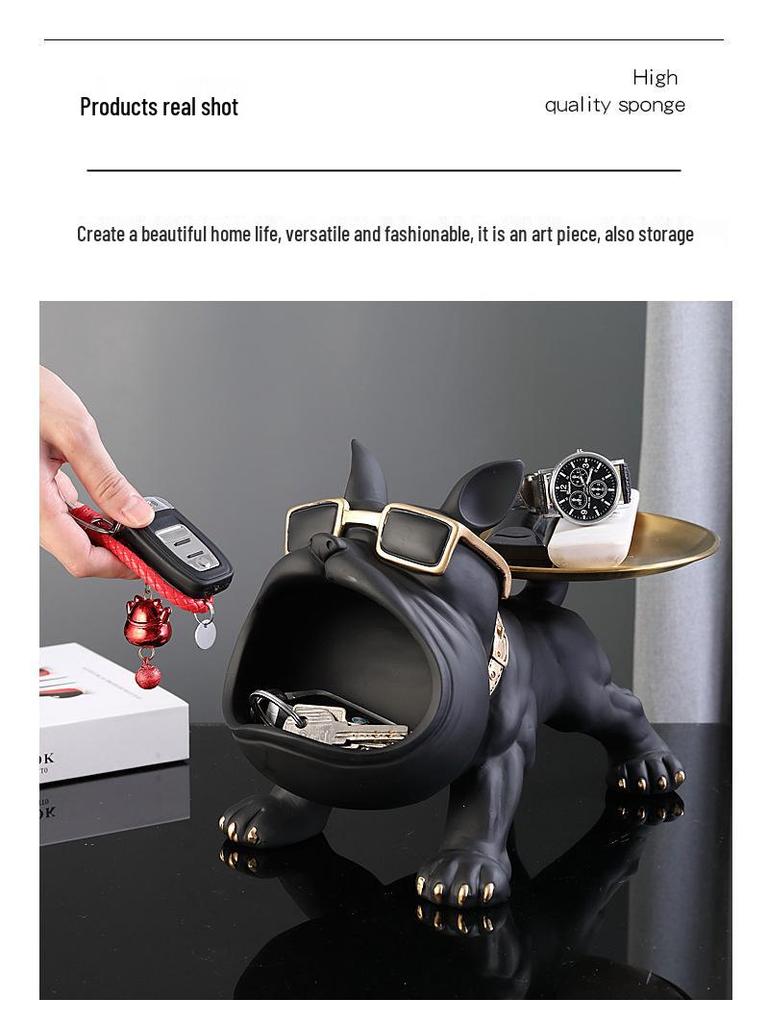 Прихожая консоль с держателем для ключей в виде французского бульдога, роскошный шкаф для обуви и креативное украшение для дома