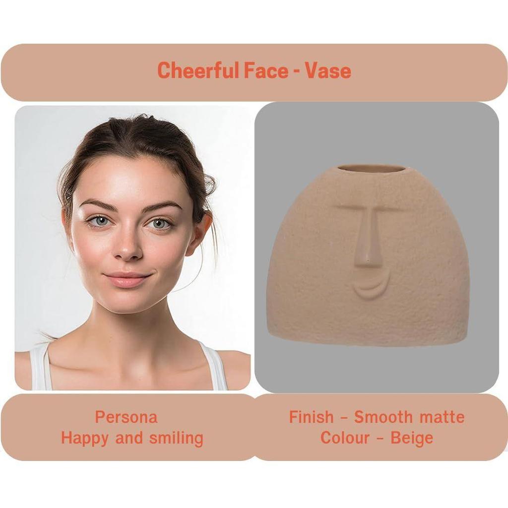Керамическая ваза «Улыбающееся лицо» - Современная декоративная скульптура для декора дома и офиса | Офис или гостиная (Веселое лицо)