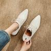 Fashion Classic Women Pumps Spring Autumn Office Ladies Casual Low Heels Comfortable Genuine Leather Lace-Up High-heeled Shoes Woman