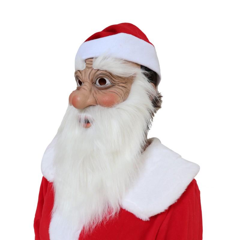 Santa Claus Mask Latex Costume Halloween Christmas Party Kids Performance