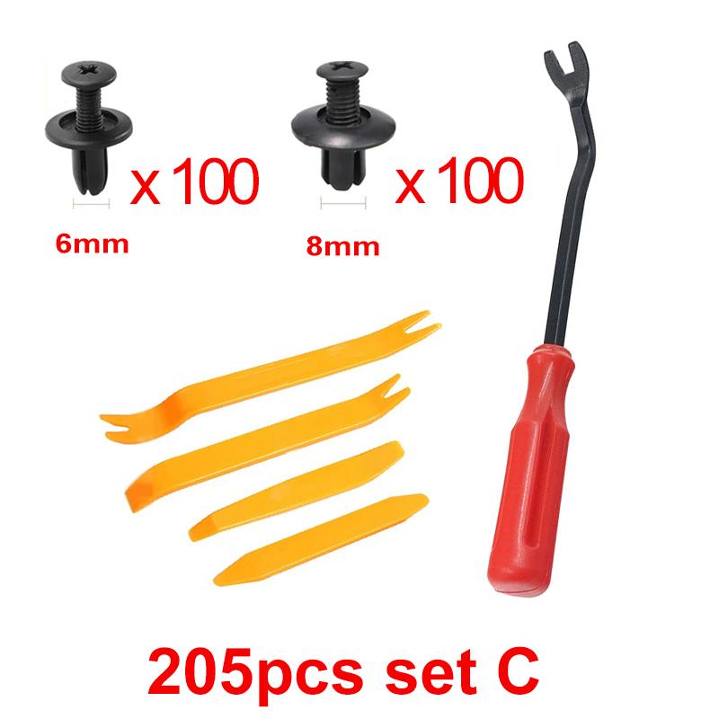 Комплект зажимов для автомобильного крепежа, комплект зажимов для заклепок на крыльях, 6 мм/8 мм, автомобильный кузов, бампер, панель отделки дверей, фиксатор, пластиковый штифт, ремонт заклепок