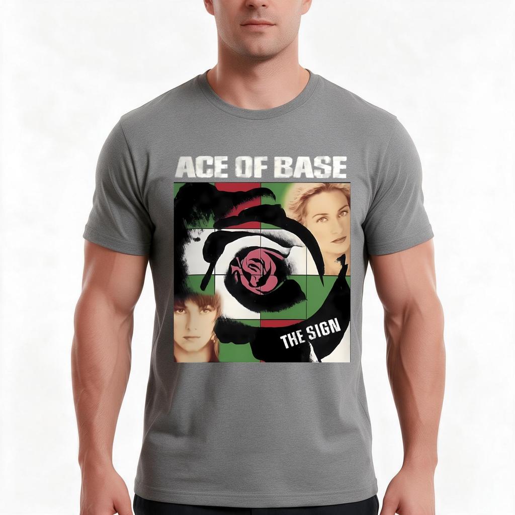 Blackwhitereddesign Pop Rock Heavy Metal Country Band Ace Of Base Classic Tshirt Summer Casual Cotton Tee Unisex Unisex Unisex