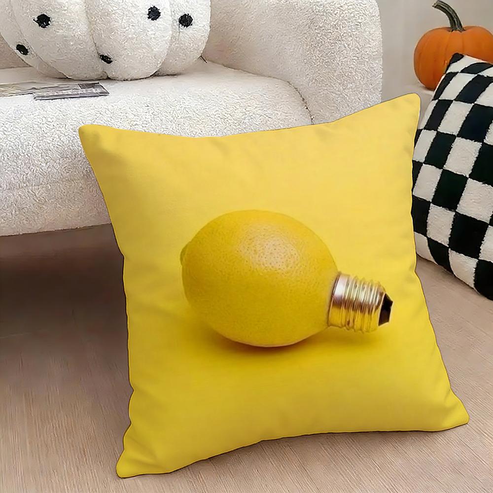 Creative Fruit Cushion Cover Natural Linen Double Sided Print  Throw Pillow Case for Sofa Couch Home Decor
