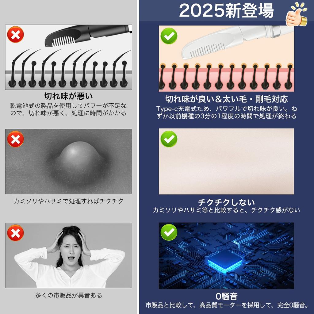 New for Tingu Heat Cutter for 3x Faster Hair Electric Shaver with Rechargeable Odorless ABS Zero Movable Comb No Storage and Cleaning Brush Unisex for