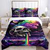 3pcs bedding set Skull Rainbow Includes 1 Comforter + 2 Pillowcases, Without Pillow Inserts, Soft Comfortable,a0909126