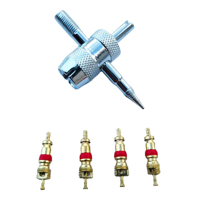 1 Набор Инструменты для снятия сердечника вентиля шины Инструменты для снятия вставки Для колеса автомобиля, велосипеда, мотоцикла Гаечный ключ для сердечника вентиля Отвертка