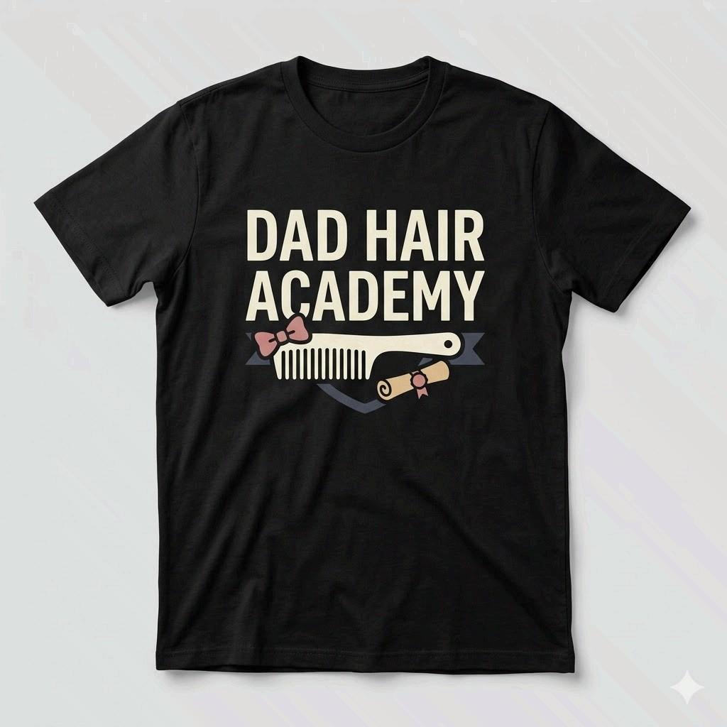 Dad Hair Academy Shirt Funny Girl Dad Father's Day Gift Graphic Unisex T-shirt
