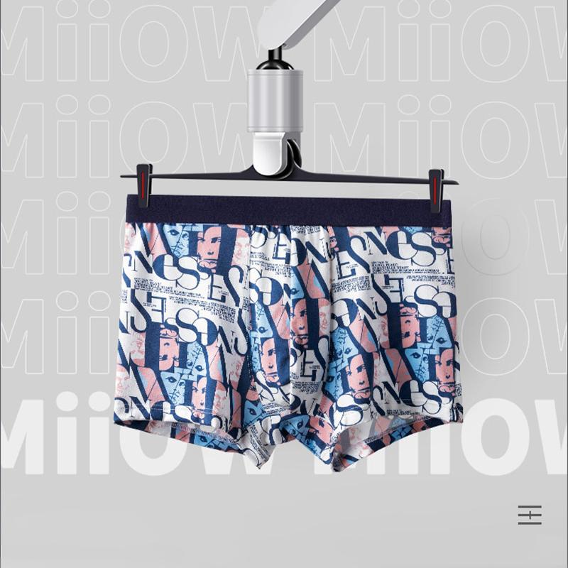 MiiOW 3 шт. мужское нижнее белье боксеры мужские удобные полиэстеровая внутренняя одежда сексуальные мужские трусы боксеры шорты мужские принт