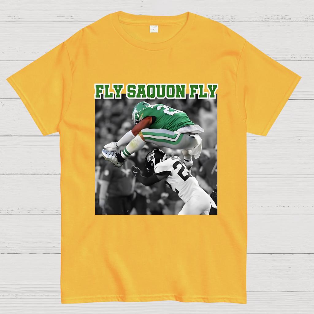 Fly Saquon Fly Eagles Barkley Cotton Summer Casual Cool Loose T-Shirt