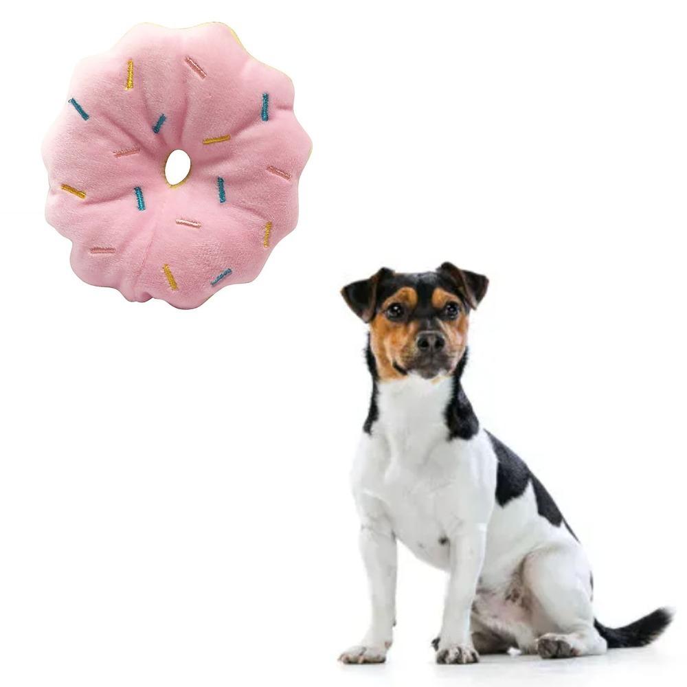 Plush Surface Plush Donut Toy Bite Resist Texture Puppy Play Toy Daily Pet Entertainment