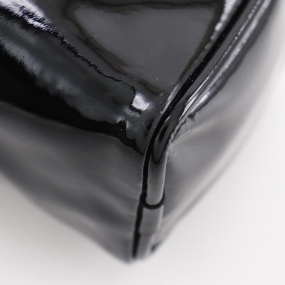 CHANEL Camelia Pouch black enamel Women Used