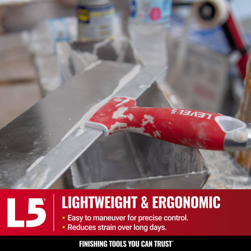 LEVEL5 20cm (8 Inch) Soft Grip Stainless Steel Taping Knife, Professional Grade, Metal, Hammer End, 5-134