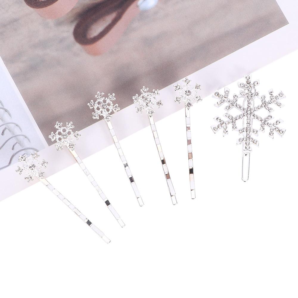 Cute Girls Princess Barrette Comb Snowflake Hairpin Crystal Hair Clip Jewelry