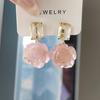 Korean Elegant Temperament Crystal Flower Earrings Women'S Light Luxury Niche High-End Design Earrings