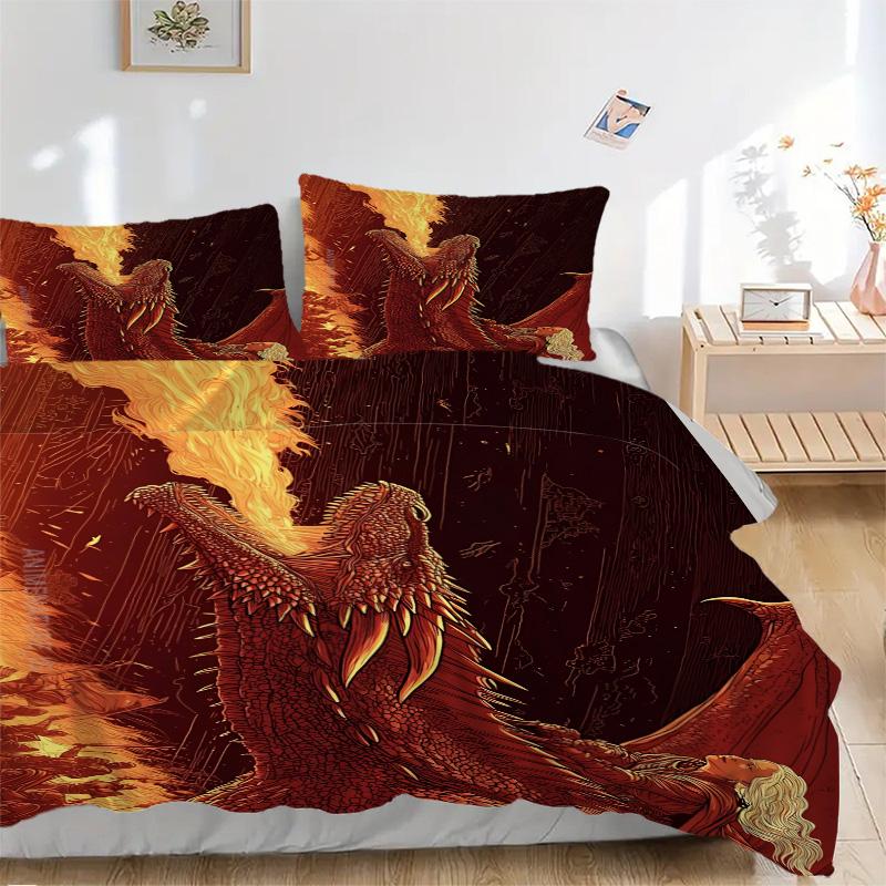 Dragon Battle Bedding 3 Piece Set Hd Print Duvet Cover Pillowcases For Teens Adult Bedroom Decoration Christmas Gift C9211431