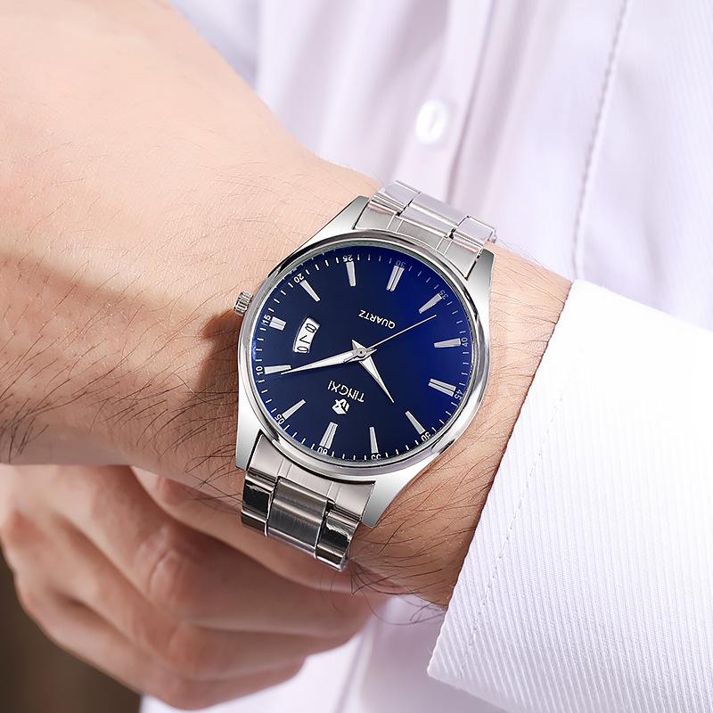 Популярные Календарь Тонкий Стальной Ремень Мужские Часы Мужская Мода Бизнес Подарки Поставка Часов