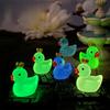 Glow-in-the Dark Duckling Ornament Cartoon Color Luminous Duck Resin Ornament Micro Landscape Desktop Car Decoration Accessories