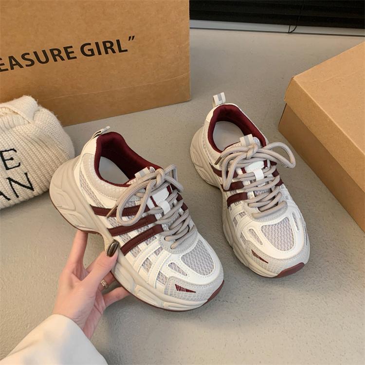 Летние Новые Женские Повседневные Спортивные Кроссовки на Толстой Подошве Сетчатые Дышащие Кроссовки Женская Обувь Женские Кроссовки для Женщин Баскетбольные Кроссовки