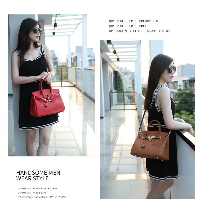 Женская сумка большой вместимости из коровьей кожи с узором личи 2025 года