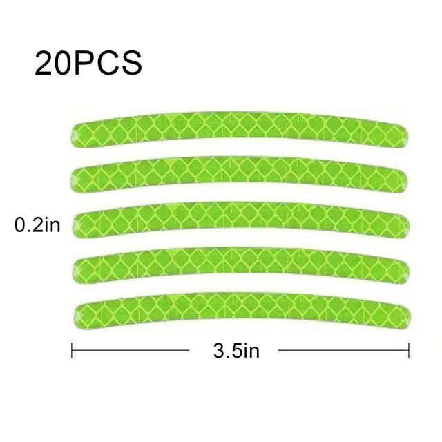 5/20 шт. Светоотражающая наклейка на ступицу колеса автомобиля, светоотражающие полосы на обод шины, светящаяся наклейка для ночной езды, аксессуары для стайлинга автомобиля
