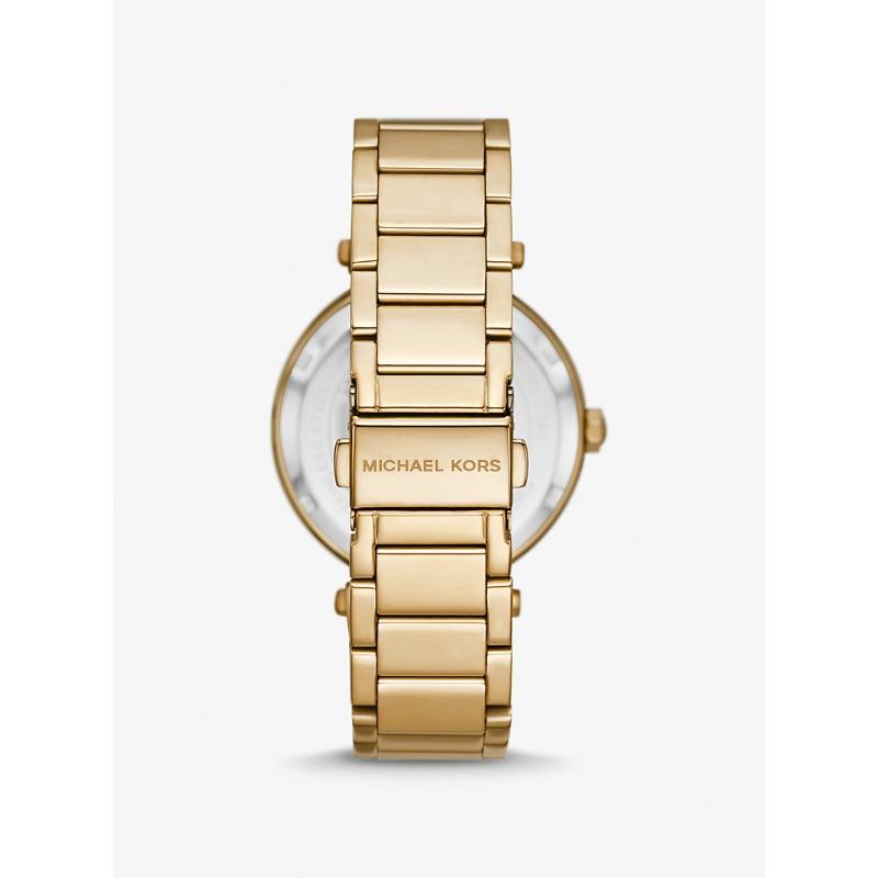 Michael Kors Золотистые часы Parker с логотипом и паве MK7283