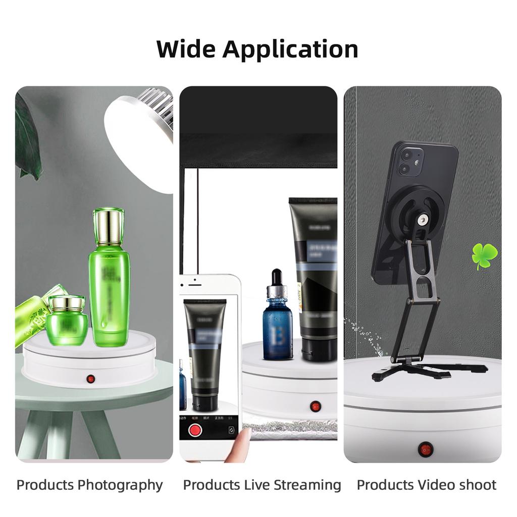 30CM/11.8in Motorized Rotating Display Stand with RGB Light Display Base 360 Degrees Rotatable Electric