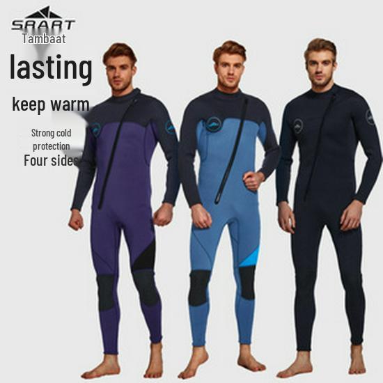 5MM Sharkbat Wetsuit: Unisex Fleece-Lined, Cut & Puncture-Resistant, Compression Deep Diving Two-Piece Surf Suit