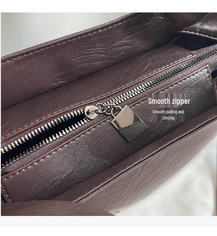 2025 Женская Модная Текстурированная Сумка-Тоут Большой Вместимости на Плечо и Через Плечо