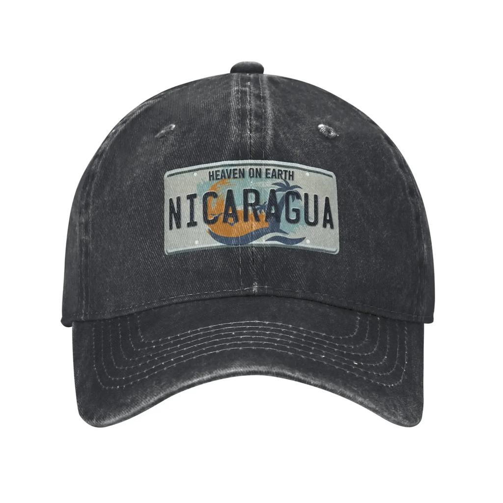 Nicaragua Summer Vacation Sport Retro Cowboy Washed Baseball Caps Men Denim Activities Hats Camping Peaked Cap