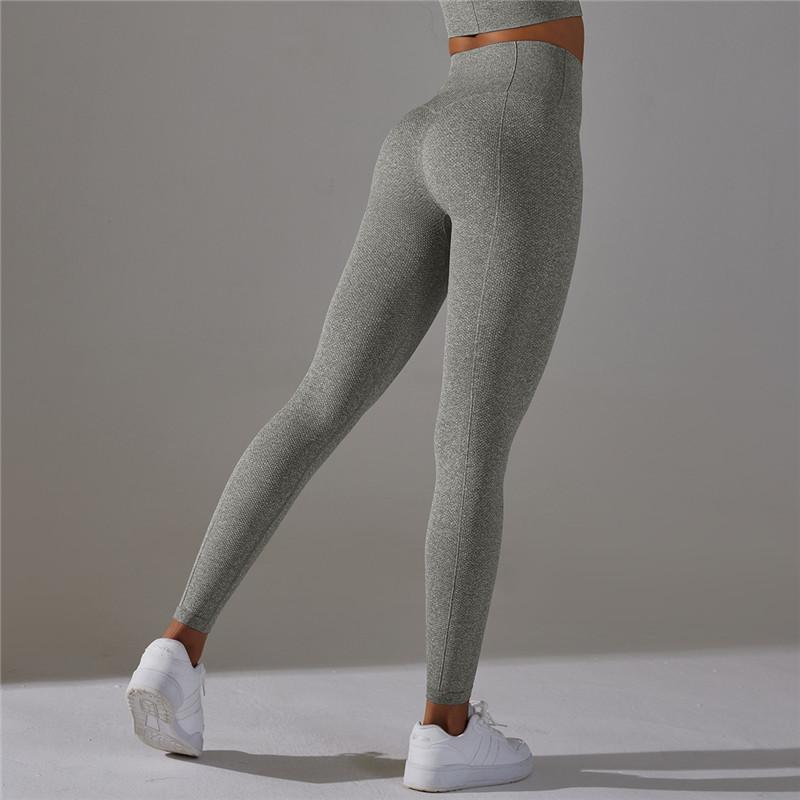 Бесшовные трикотажные штаны для йоги, женские леггинсы с высокой талией, персиковые бедра, для бега и фитнеса, леггинсы для спортзала