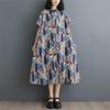 Short Sleeve Loose Plus Size Fashion Print Slimming Mid-length Dress