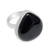 Natural Black Onyx Gemstone 925 Sterling Silver Handmade Pear Shape Rings For Women & Girls