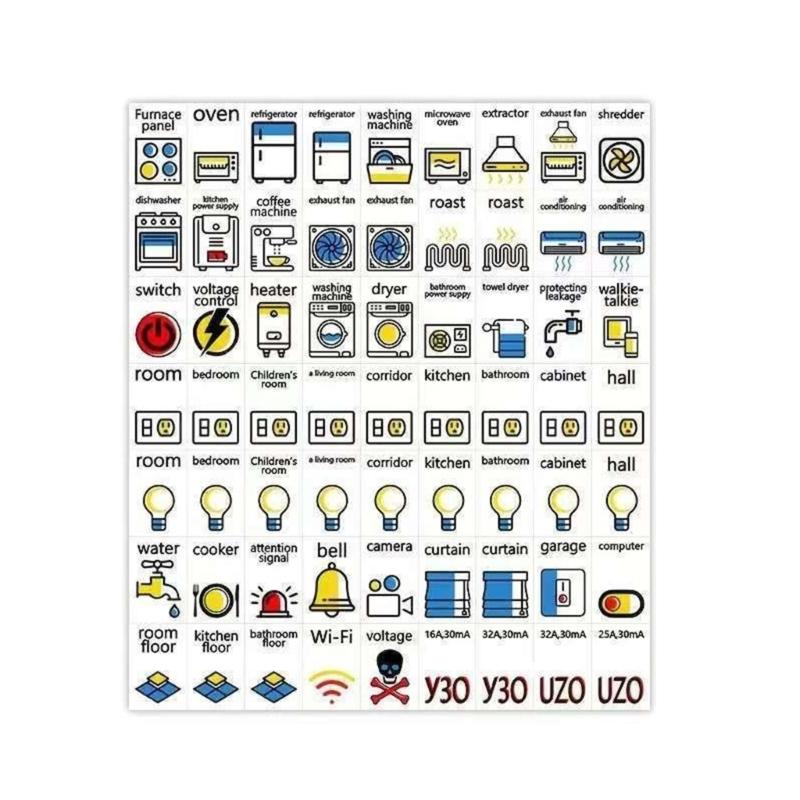 Самоклеящиеся наклейки для электрических панелей, этикетки, настраиваемые для точной маркировки цепей, идентификация электрических панелей
