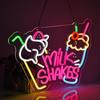 Milk Shakes Neon Sign, Milk Shake LED Ice Cream Shop Frozen Yogurt Bar Bubble Tea Store Neon Light for Bar Coffee Shop Decor