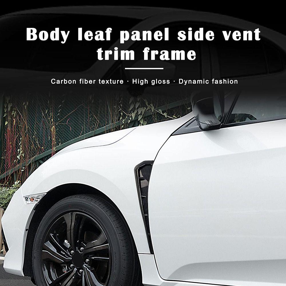 PCS Universal Air Flow Decorative Compatible Fender Sticker ABS Car Fender Side Vents Black Spoiler