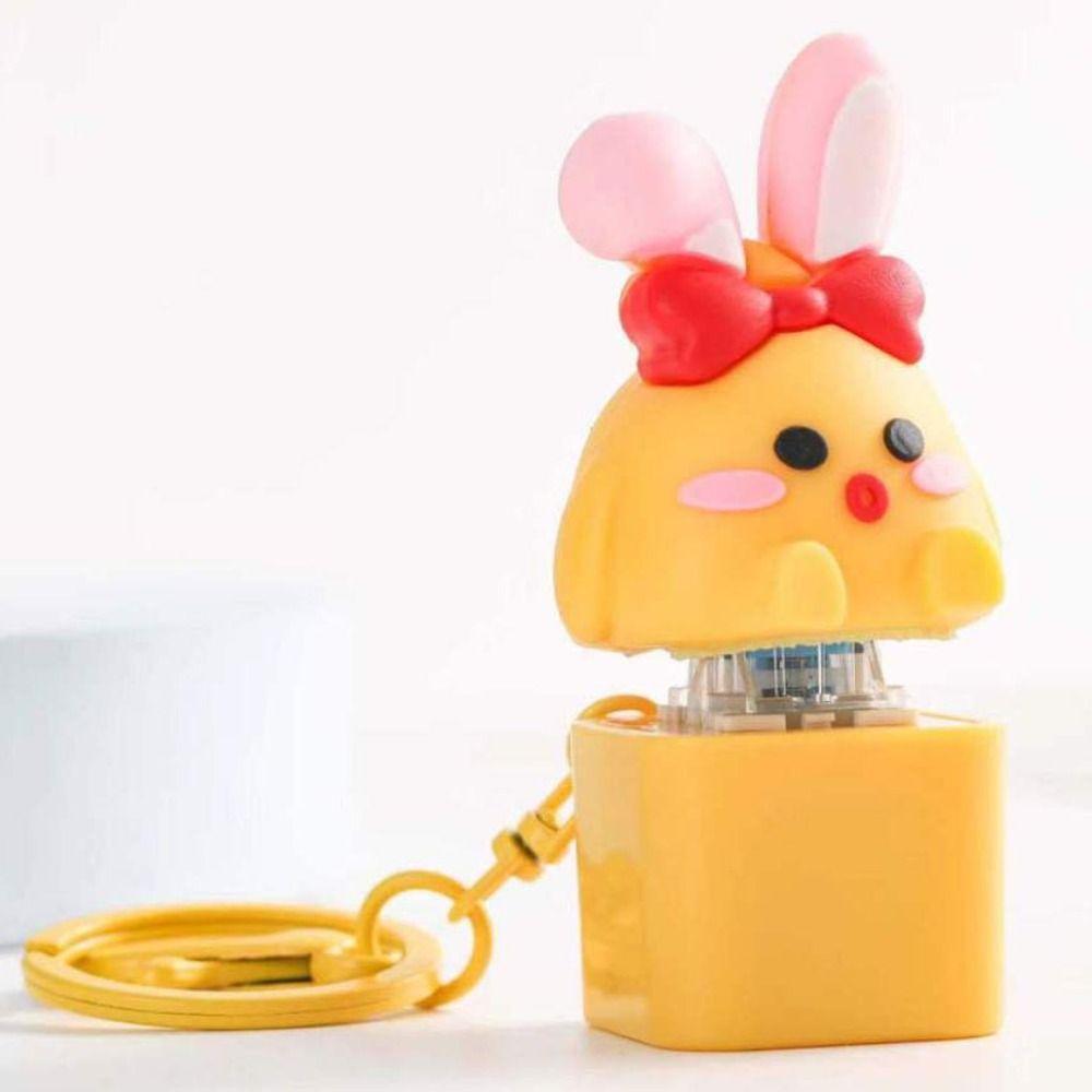 Желтый цыпленок механическая клавиатура брелок электронный палец кнопка брелок забавные подарки
