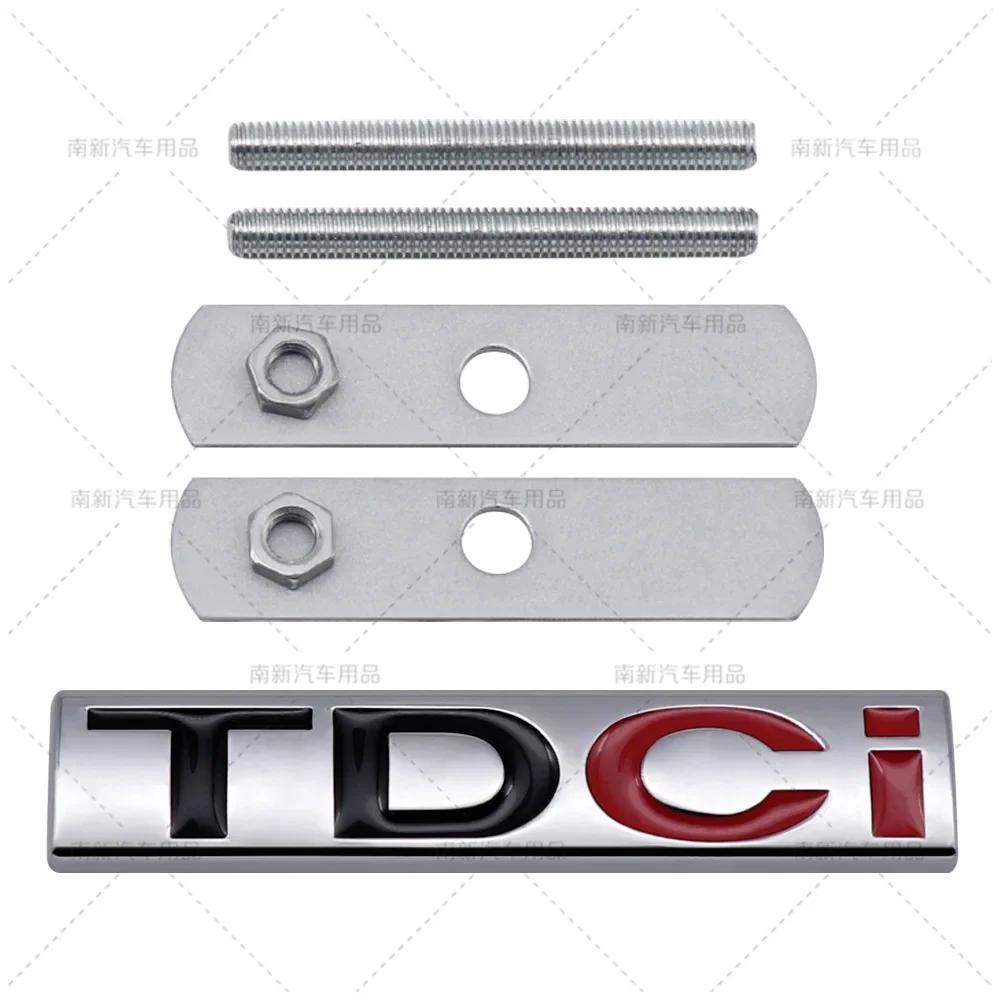 pbhsg2 3D Metal TDCI Letters Car Front Grille Hood Emblem Badge Decals For Ford Kuga Explorer Transit Accessories