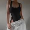 Y2K Summer Camisole Vest Knitted Slim Fit Top European and American Women's Sexy Solid Color Sports Jumpsuit