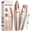 VG VOGCREST Eyebrow Facial Rechargeable Facial Hair Removal Eyebrow Shaver Painless Facial Razor with LED Rose Gold Trimmer 2-in-1 & - Built-in