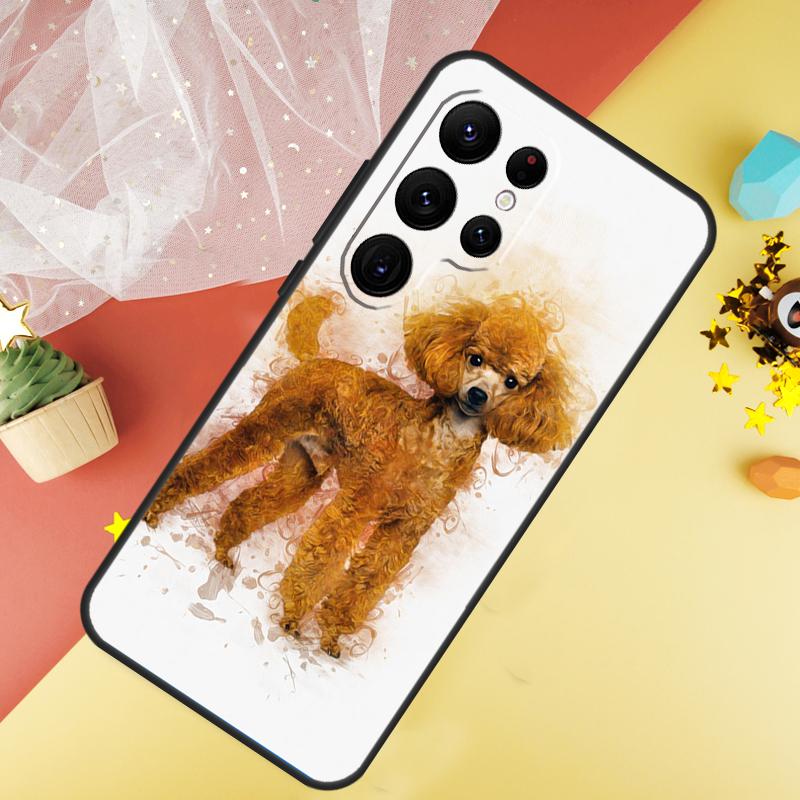 Милый Мультяшный Чехол с Пуделем для Samsung Galaxy S24 Ultra S22 S20 S21 FE S8 S9 S10 Note 20 10 Plus S23 Ultra Чехол