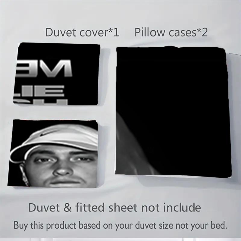 3Pcs Eminem Billie Eilish Collab Bedding Sets For All Sizes New 3D Printed Bed Cover Comforter Duvet Cover Pillowcase Bedroom Decoration