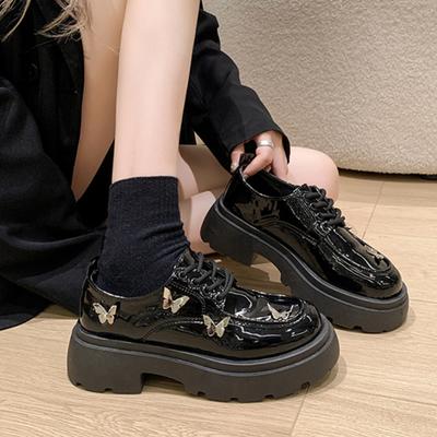 Туфли Женские Балетки Клоги Платформа Британский Стиль Оксфорды Осень Платье Новые Летние Криперы Кожа Осень Высокие Мэри Джейн Кружево