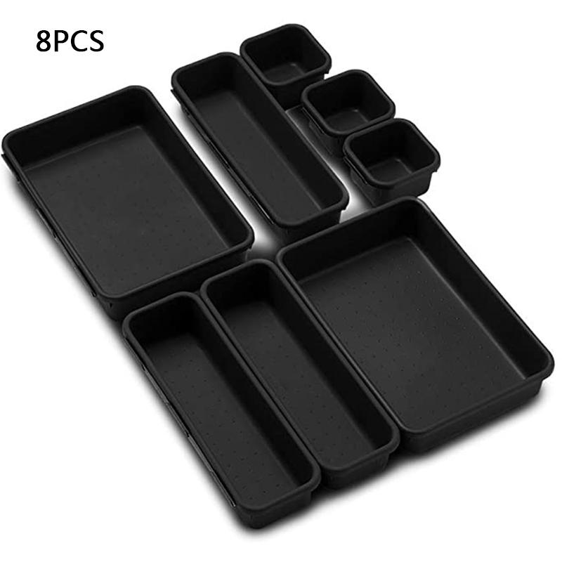 8 шт./компл. пластиковые коробки для хранения, многофункциональная разделенная коробка для хранения, пластиковый органайзер для макияжа, ящик для хранения, ящик для стола