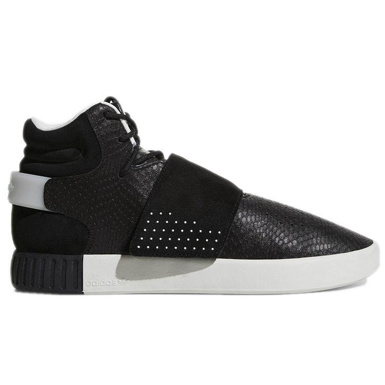 adidas Originals Tubular Invader Strap Удобные Нескользящие Прочные Полувысокие Кеды Мужские Кроссовки Черные BY3636