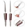 3pcs Precision Reverse Tweezers Non-Conductive, Heat Resistant, Anti-Magnetic Pointed & Curved Tips Tweezer Set