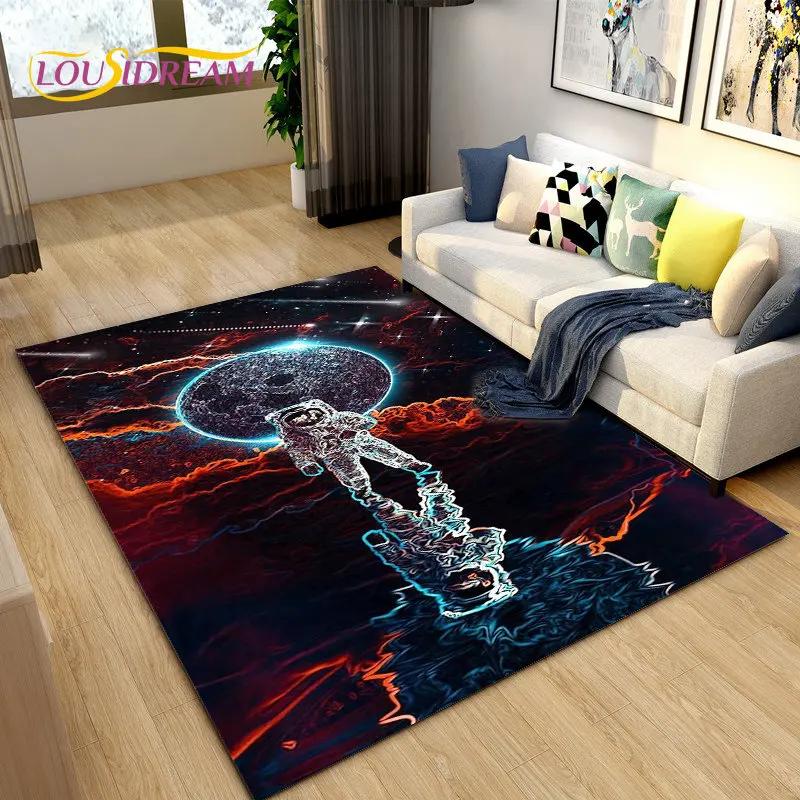 3D ковер с изображением космонавта и мультфильма, ковер для гостиной, детская спальня, диван, коврик для украшения, детский нескользящий напольный коврик